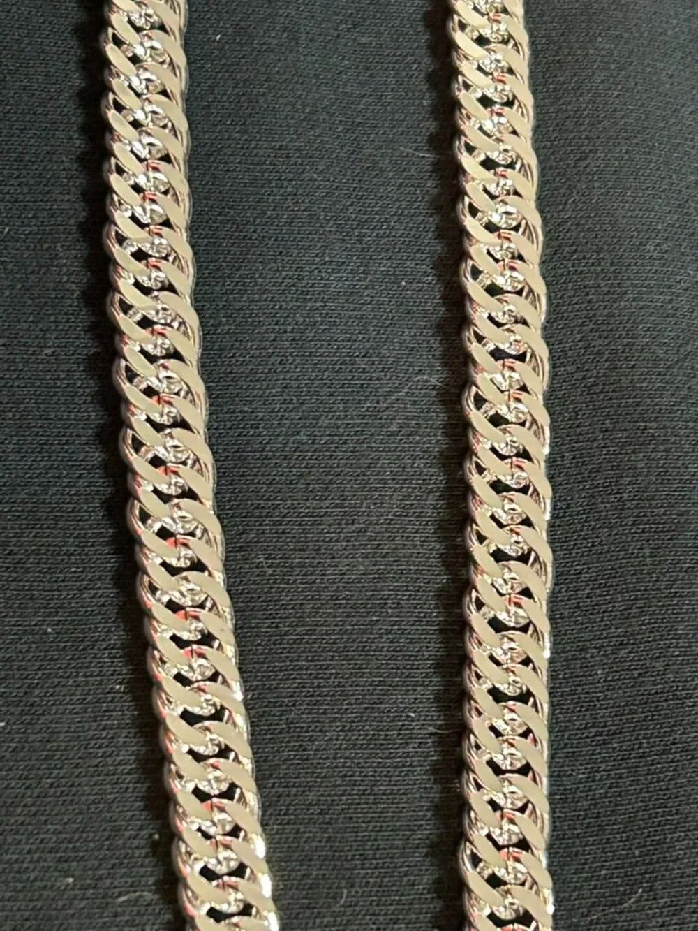 Men's Silver Double Cuban Link Chain Heavy Twist Curb Grumetta Necklace Statemen